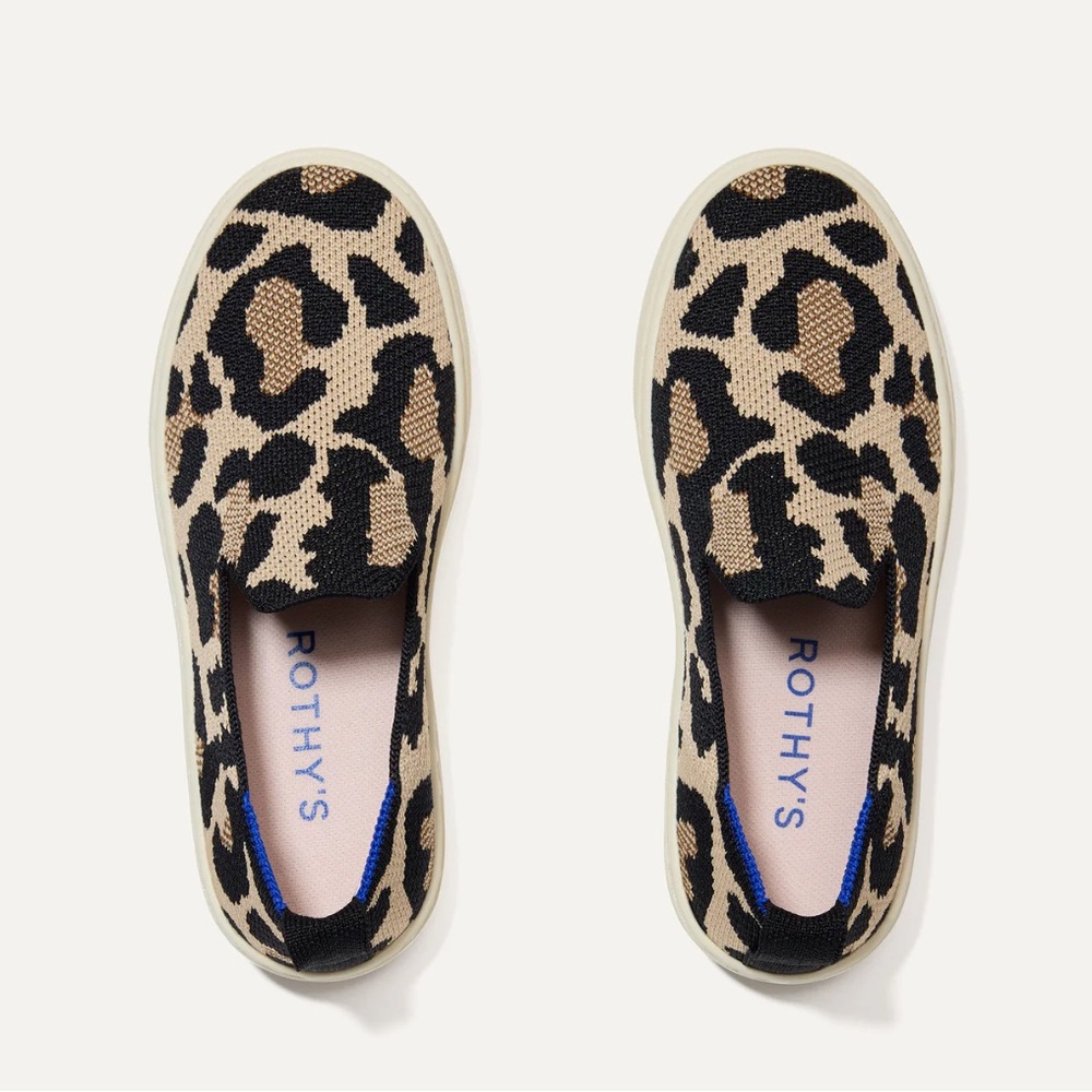 Rothy's Leopard Print Slip-On Sneakers kids size 3